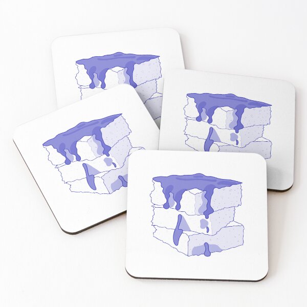 Item preview, Brownie, Blue Wireframe Illustration, Minimalist Dessert designed and sold by Mouyouu.