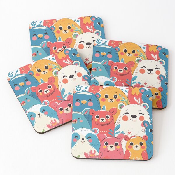 Item preview, Cute Colourful Animals designed and sold by RedHeavenStudio.
