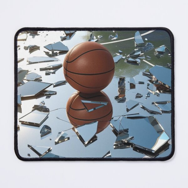 Item preview, A basketball sits amidst a large scattering of shards of broken, reflective glass. designed and sold by Spectime.