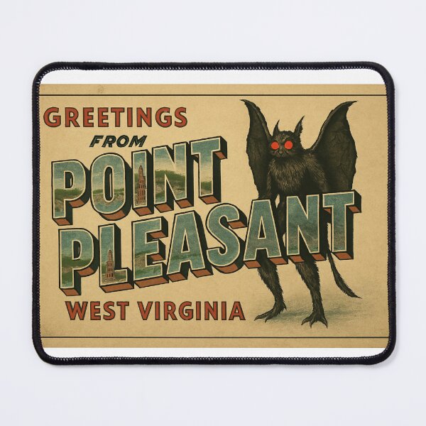 Item preview, Mothman Vintage Postcard Cryptid Point Pleasant West Virginia designed and sold by SeeSquaredDesign.
