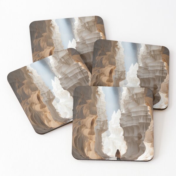 Item preview, A carved white rock cathedral interior inside a cave designed and sold by DSAHART.