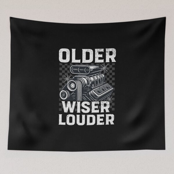 Item preview, Older Wiser Louder Funny Racing Supercharger Car Racing Motor Engine Supercharged designed and sold by CarantinedChaos.