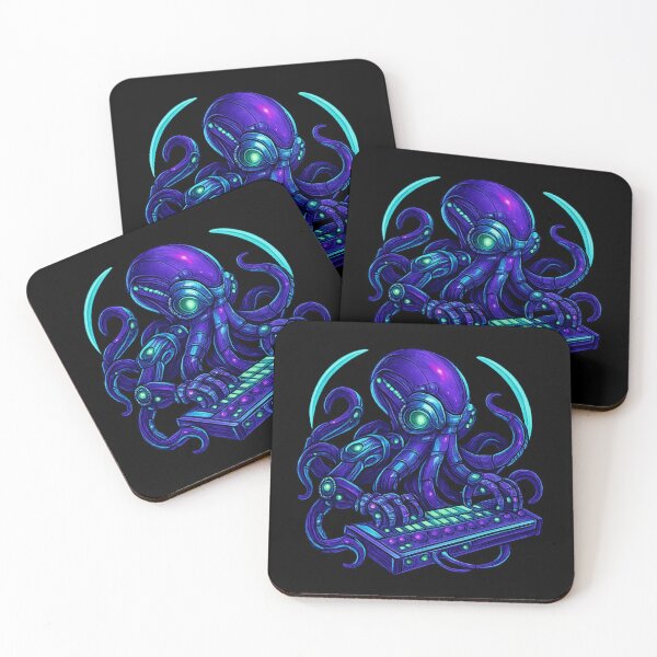 Item preview, Cyber Octopus DJ – Neon Y2K Synthwave Vibes designed and sold by Design_Your_Day.