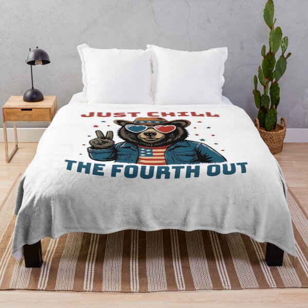 Item preview, Just Chill The Fourth Out Funny Patriotic Bear designed and sold by Auchi_Verse.