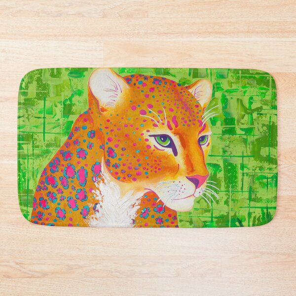 Item preview, “Leopard”, pink and blue abstract pop art leopard designed and sold by emmalyonsart.