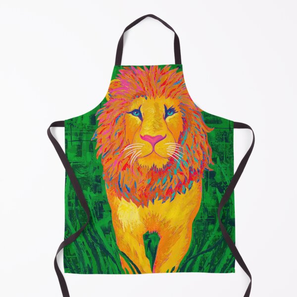 Item preview, “Lion” colorful abstract cat inspired by Lisa Frank designed and sold by emmalyonsart.