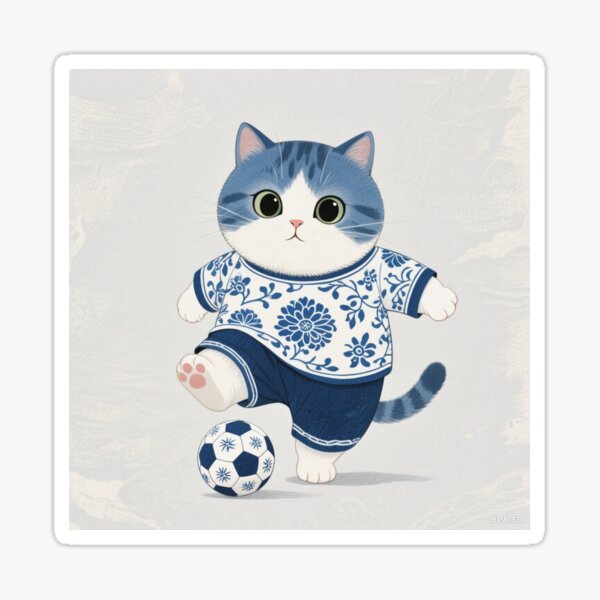 Item preview, porcelain football kitty5 designed and sold by artsmeow.