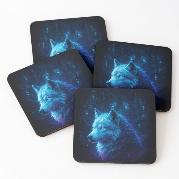 Item preview, Frost Protocol – Neon Wolf Guardian Tee designed and sold by LevelUpLab.