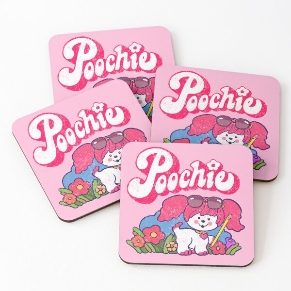 Item preview, Poochie - Retro 80s Pink Dog - Weathered Look designed and sold by FunnehGacha.