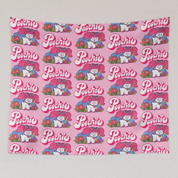 Item preview, Poochie - Retro 80s Pink Dog - Weathered Look designed and sold by FunnehGacha.