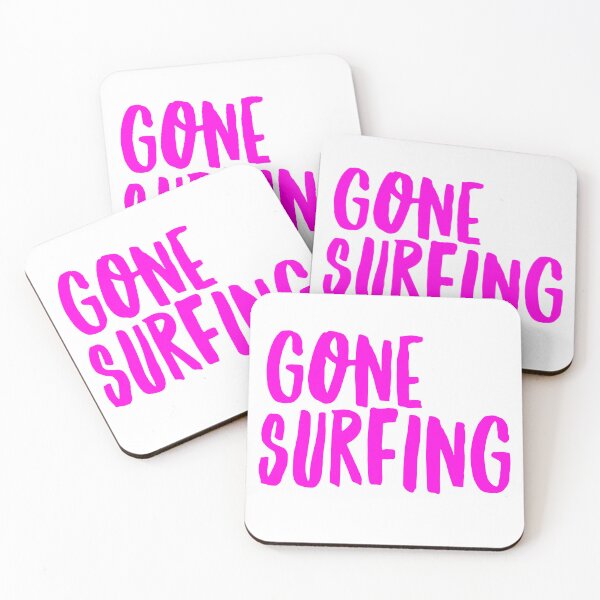 Item preview, Gone Surfing - Chill Coastal Pink Typography Design designed and sold by Stickers by @molllyclare.