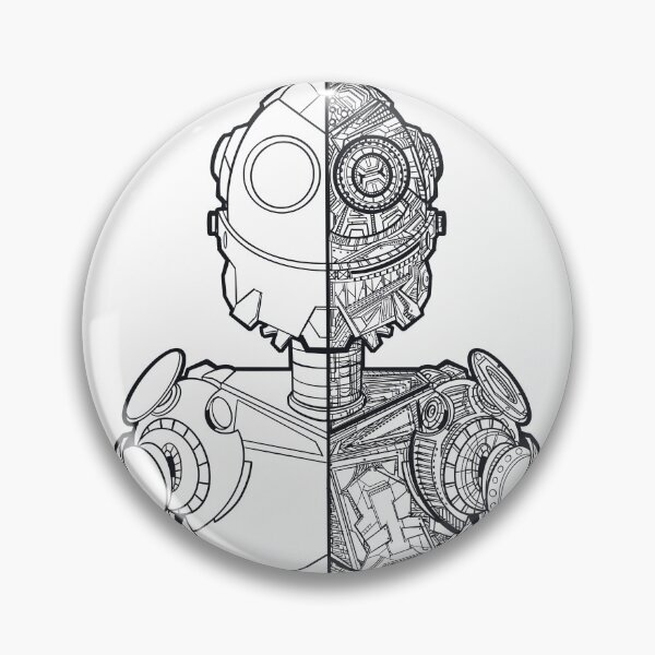 Item preview, Retro style robot in black and white mechanical exterior, interior guaranteed without AI designed and sold by fifou96.