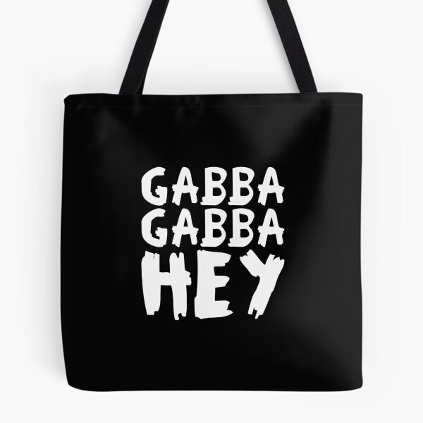 Aperçu de l'œuvre Gabba Gabba Hey – lettrage brut punk (blanc) créée et vendue par didijuca.