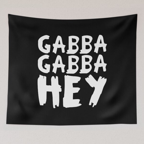 Item preview, Gabba Gabba Hey – punk raw lettering (white) designed and sold by didijuca.