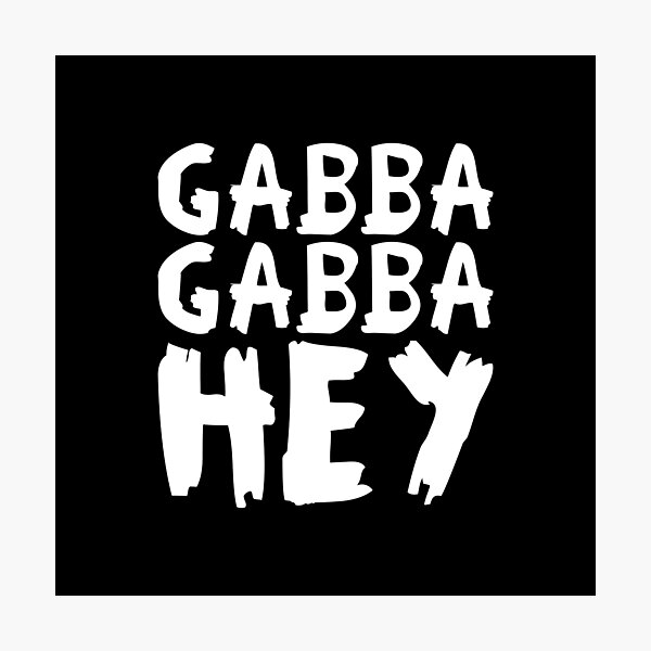 Item preview, Gabba Gabba Hey – punk raw lettering (white) designed and sold by didijuca.