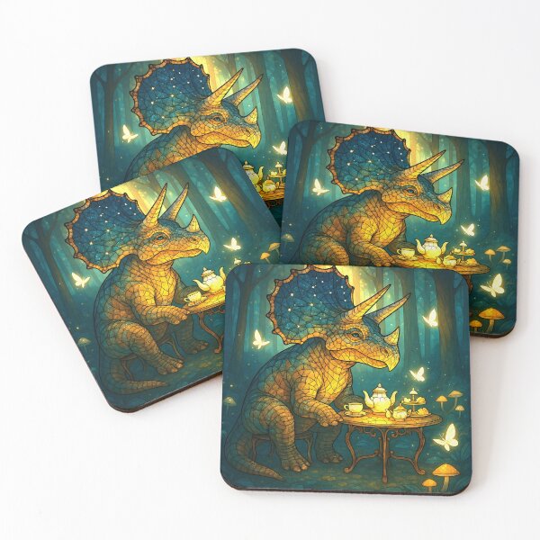 Item preview, Starlight Tea with a Triceratops  designed and sold by AetherLightArt.