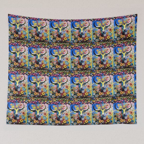 Item preview, Beautiful bull surrounded by wildflowers. designed and sold by Natalia-Vlad.