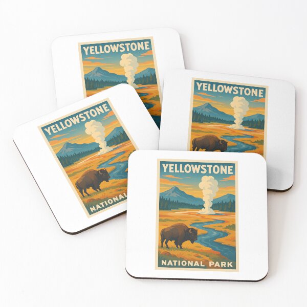 Item preview, Yellowstone National Park Retro Poster designed and sold by JBWphotos.