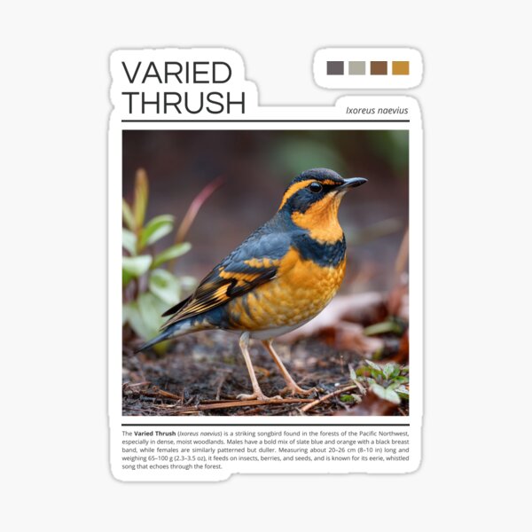 Item preview, Varied Thrush designed and sold by StudioRedKoala.
