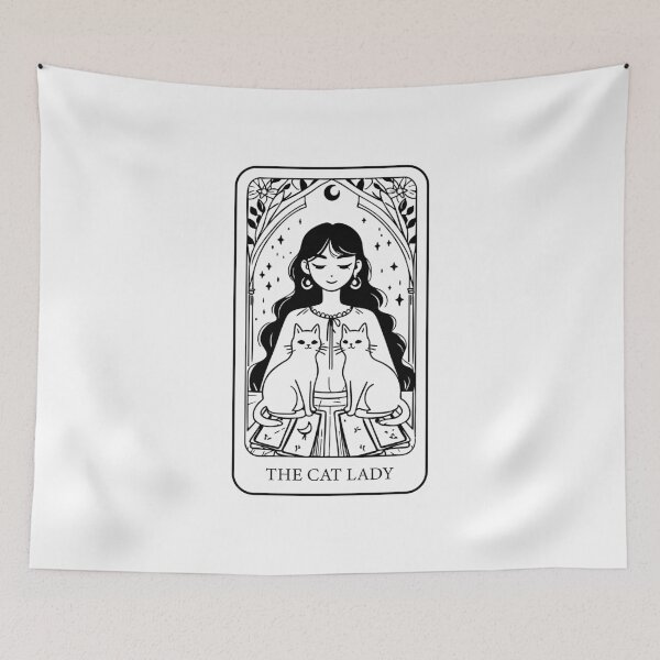 Item preview, The Cat Lady Tarot Card designed and sold by ArtFactoryAI.