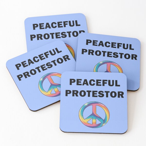Item preview, PEACEFUL PROTESTOR with PEACE SIGN designed and sold by Greenbaby.