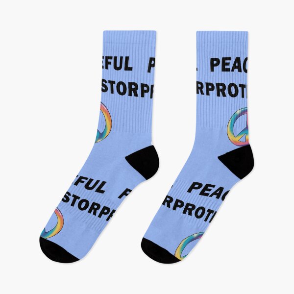 Item preview, PEACEFUL PROTESTOR with PEACE SIGN designed and sold by Greenbaby.