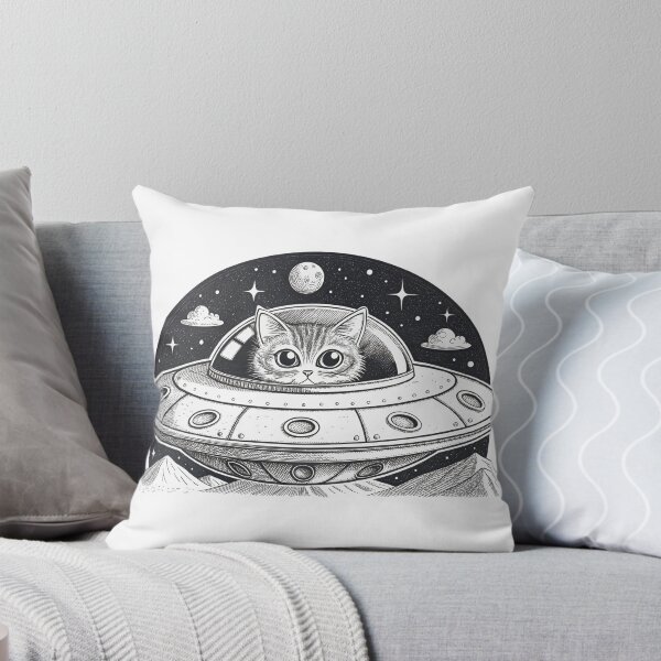 Item preview, adorable cat inside a flying saucer designed and sold by elkuni.