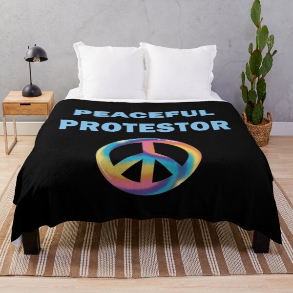 Item preview, PEACEFUL PROTESTOR with PEACE SIGN designed and sold by Greenbaby.