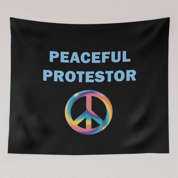 Item preview, PEACEFUL PROTESTOR with PEACE SIGN designed and sold by Greenbaby.