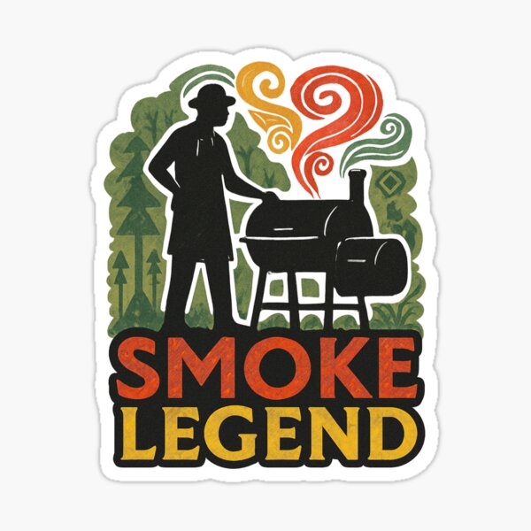 Item preview, Smoke Legend Vintage BBQ Pit‑Master, Rasta Stripes, Smoker Grilling designed and sold by johnnie2749.