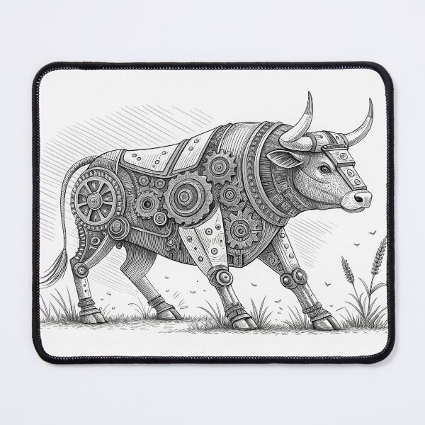 Item preview, cybernetic bull with mechanical components designed and sold by elkuni.