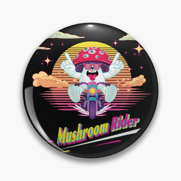 Item preview, Mushroom Rider – Psychedelic Cartoon Biker Design designed and sold by RelaxWild.