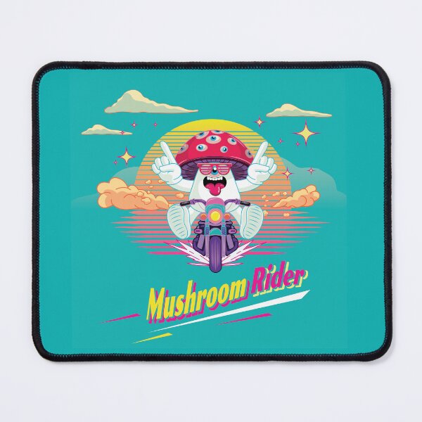 Item preview, Mushroom Rider – Psychedelic Cartoon Biker Design designed and sold by RelaxWild.