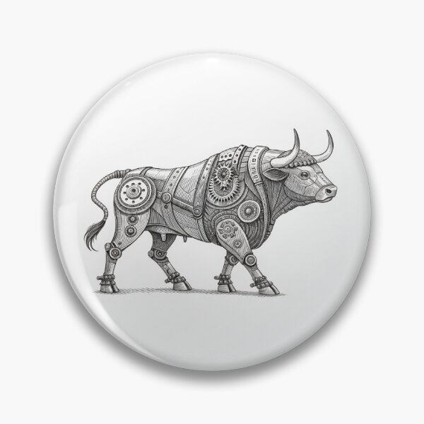 Item preview, cybernetic bull with mechanical components designed and sold by elkuni.