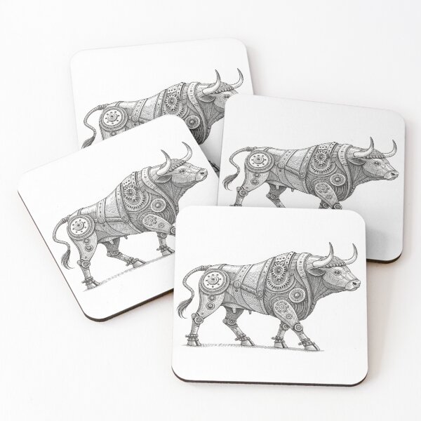 Item preview, cybernetic bull with mechanical components designed and sold by elkuni.