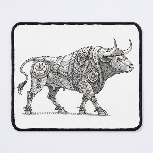 Item preview, cybernetic bull with mechanical components designed and sold by elkuni.