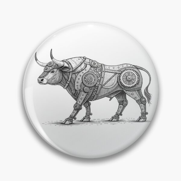 Item preview, cybernetic bull with mechanical components designed and sold by elkuni.