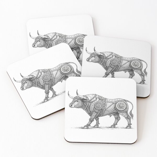 Item preview, cybernetic bull with mechanical components designed and sold by elkuni.
