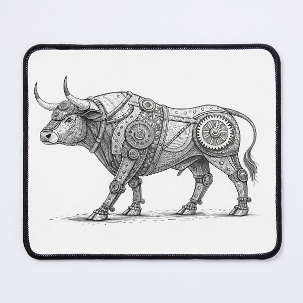 Item preview, cybernetic bull with mechanical components designed and sold by elkuni.