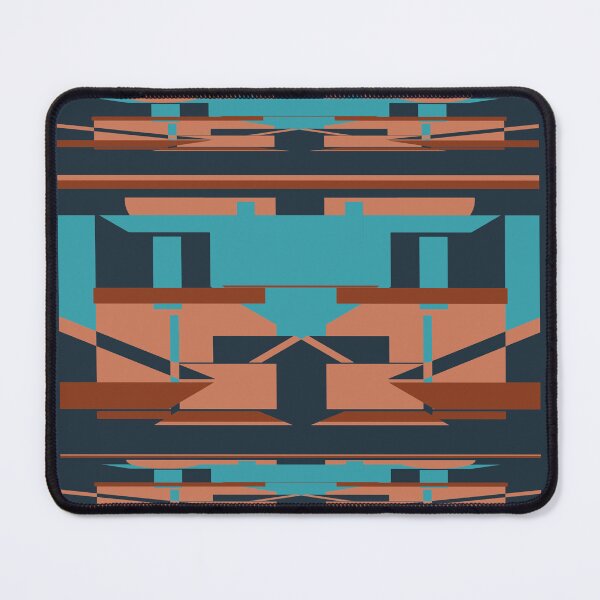 Item preview, Coral Brown Turquoise on Dark Blue Horizontal Southwest Design designed and sold by ElasticPixels.