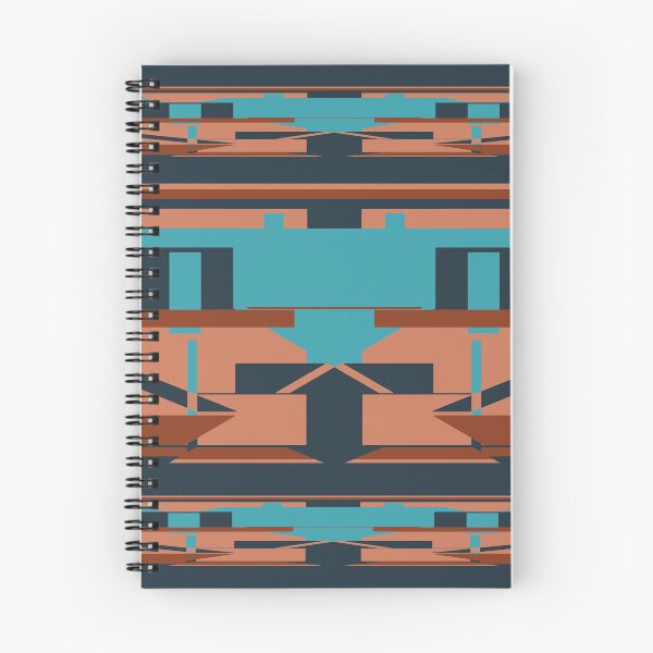 Item preview, Coral Brown Turquoise on Dark Blue Horizontal Southwest Design designed and sold by ElasticPixels.