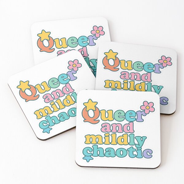 Item preview, Queer and Mildly Chaotic – Funny Retro Pride Quote designed and sold by cute stickers by Studio Aries.