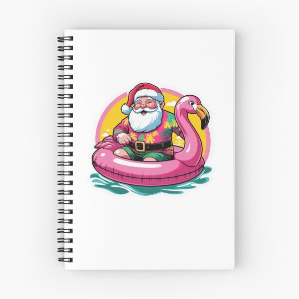 Item preview, Santa Hawaiian Shirt on a Flamingo Floaty designed and sold by LewpyG.