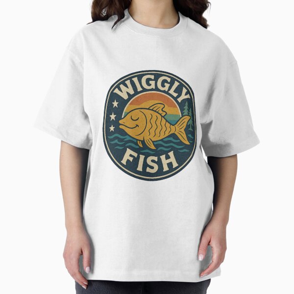 Item preview, Wiggly Fish – Retro Badge Edition designed and sold by ALITOPRINCE.
