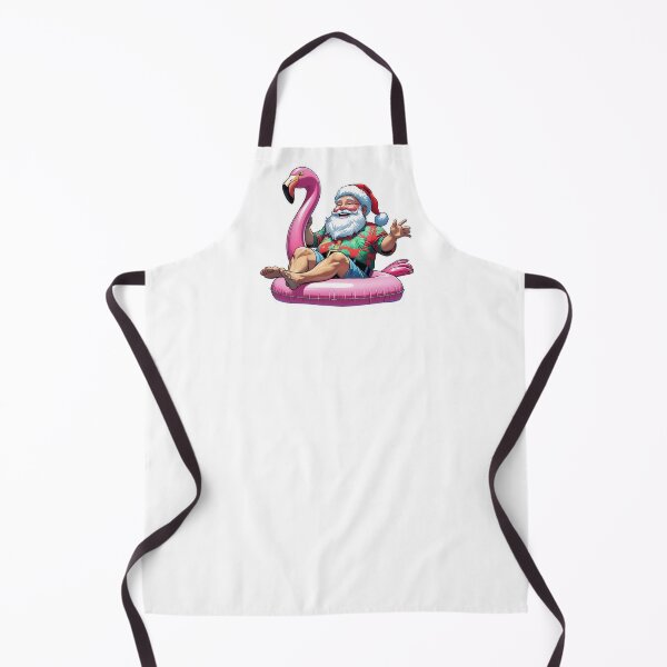Item preview, Happy Santa on a Flamingo Floaty - No Border designed and sold by LewpyG.