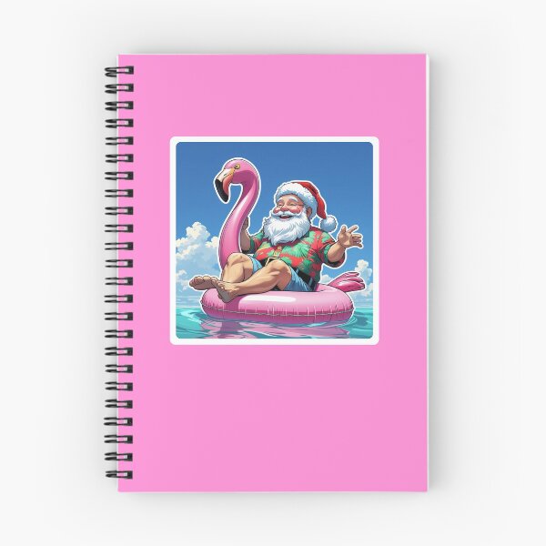Item preview, Happy Santa on a Flamingo Floating Free designed and sold by LewpyG.
