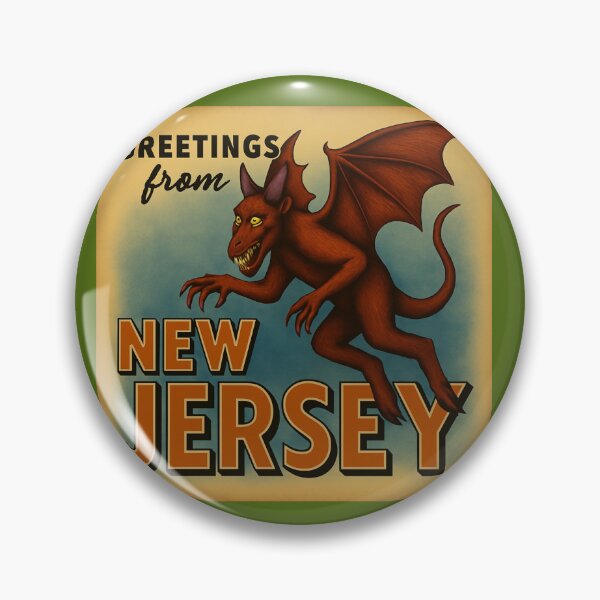 Item preview, New Jersey Devil Retro Travel Vintage Postcard designed and sold by SeeSquaredDesign.