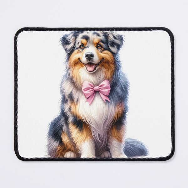 Item preview, Australian Shepherd with Pink Bowtie designed and sold by Bichon Boutique.