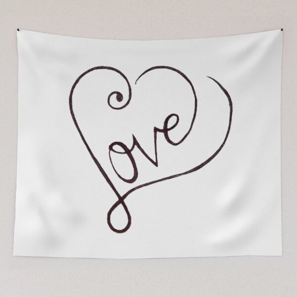 Item preview, Minimalist 'Love' Script Heart | Rustic Calligraphy Valentine Design designed and sold by Photos-by-adot.