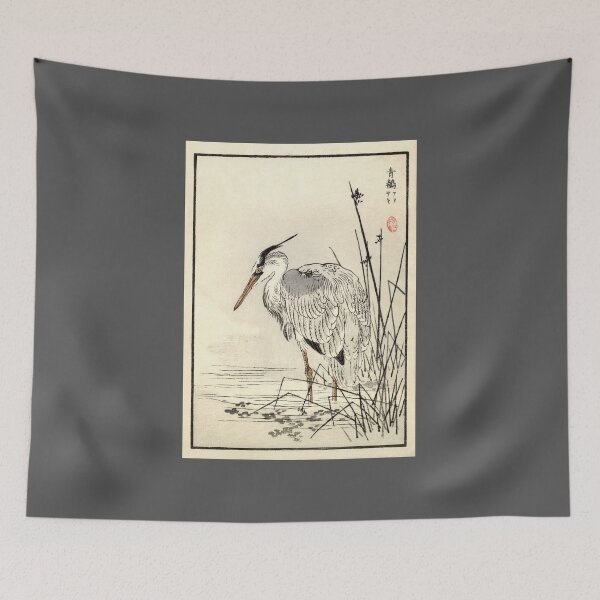 Item preview, Heron Bird - Woodblock Japanese Print 1881  designed and sold by Bruiserstang.